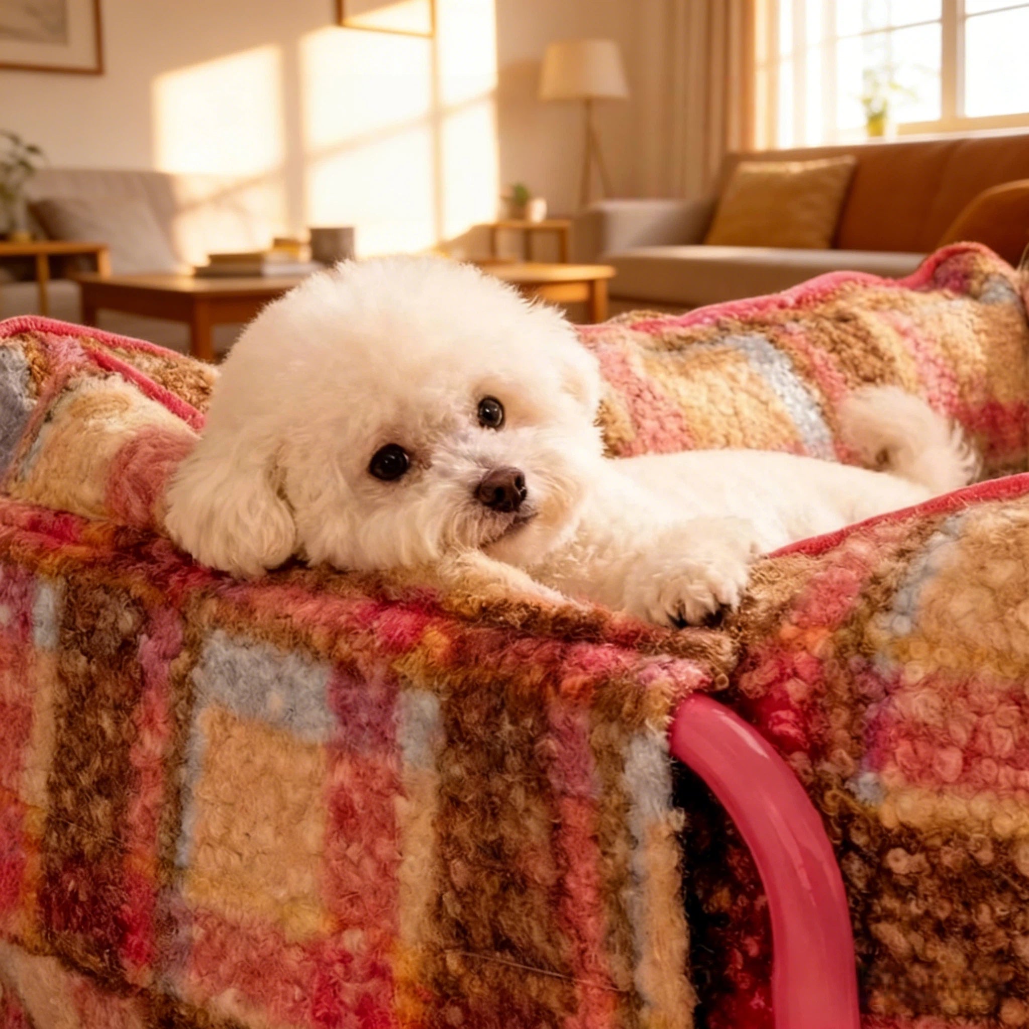 Barkmow Cuccia Sofa per Cani e Gatti Sfoderabile in Tessuto Effetto Lana – Letto per Animali Imbottito e Caldo per l’Inverno, Utilizzabile Tutto l’Anno