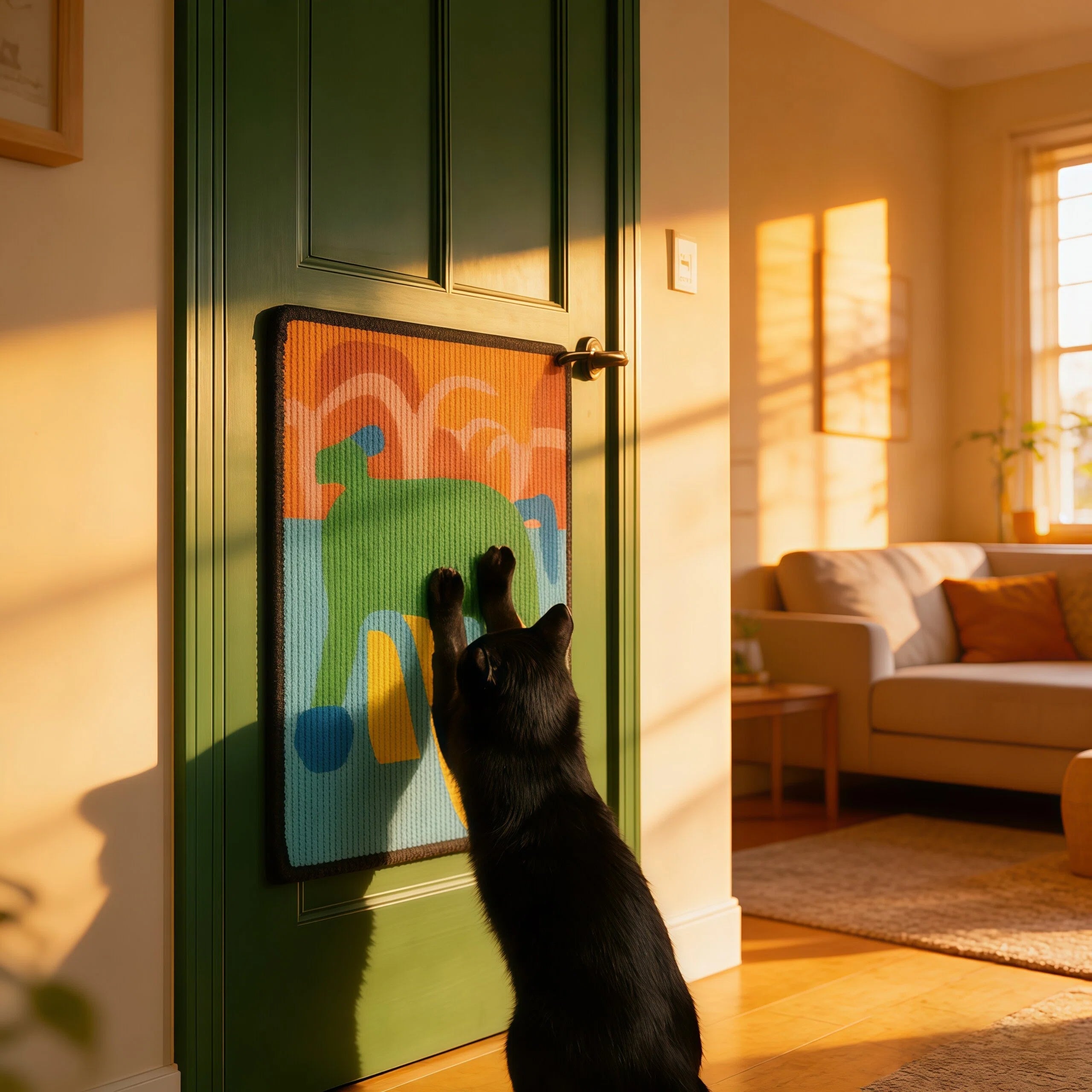 Barkmow Pannello Tiragraffi per Gatti in Sisal Autoadesivo – Tappetino Antigraffio per Divano e Parete, Superficie Resistente per la Cura delle Unghie