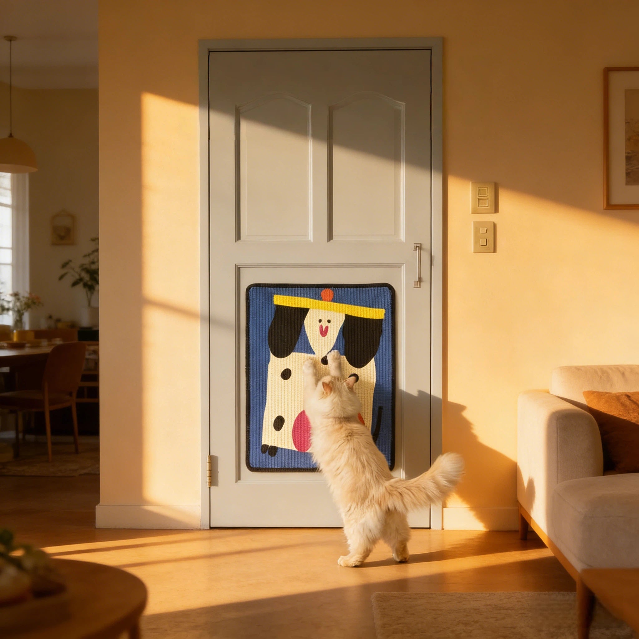 Barkmow Pannello Tiragraffi per Gatti in Sisal Autoadesivo – Tappetino Antigraffio per Divano e Parete, Superficie Resistente per la Cura delle Unghie