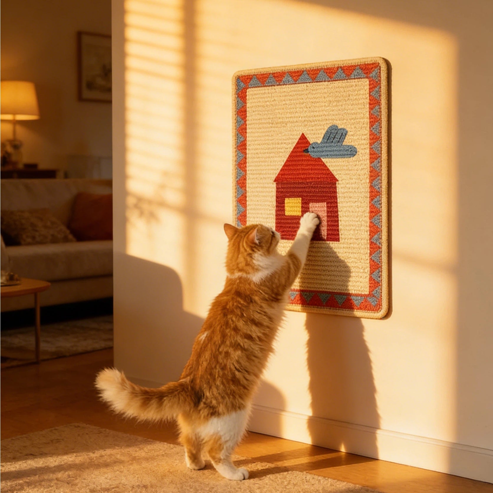 Barkmow Tappetino Tiragraffi per Gatti in Sisal Autoadesivo – Protezione Antigraffio Resistente per Divano e Parete, Superficie Anti-Sfilacciamento