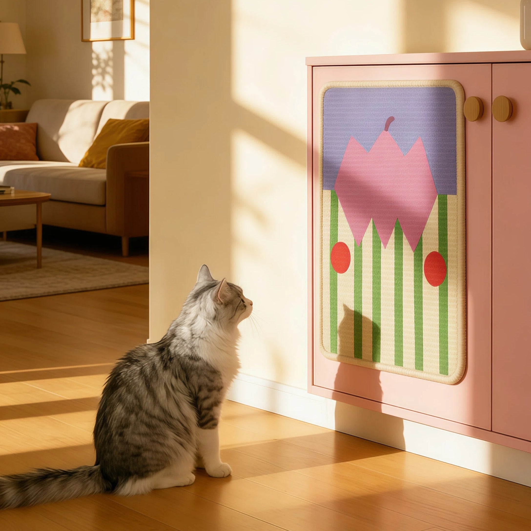 Barkmow Tappetino Tiragraffi per Gatti in Sisal Autoadesivo – Protezione Antigraffio Resistente per Divano e Parete, Superficie Anti-Sfilacciamento