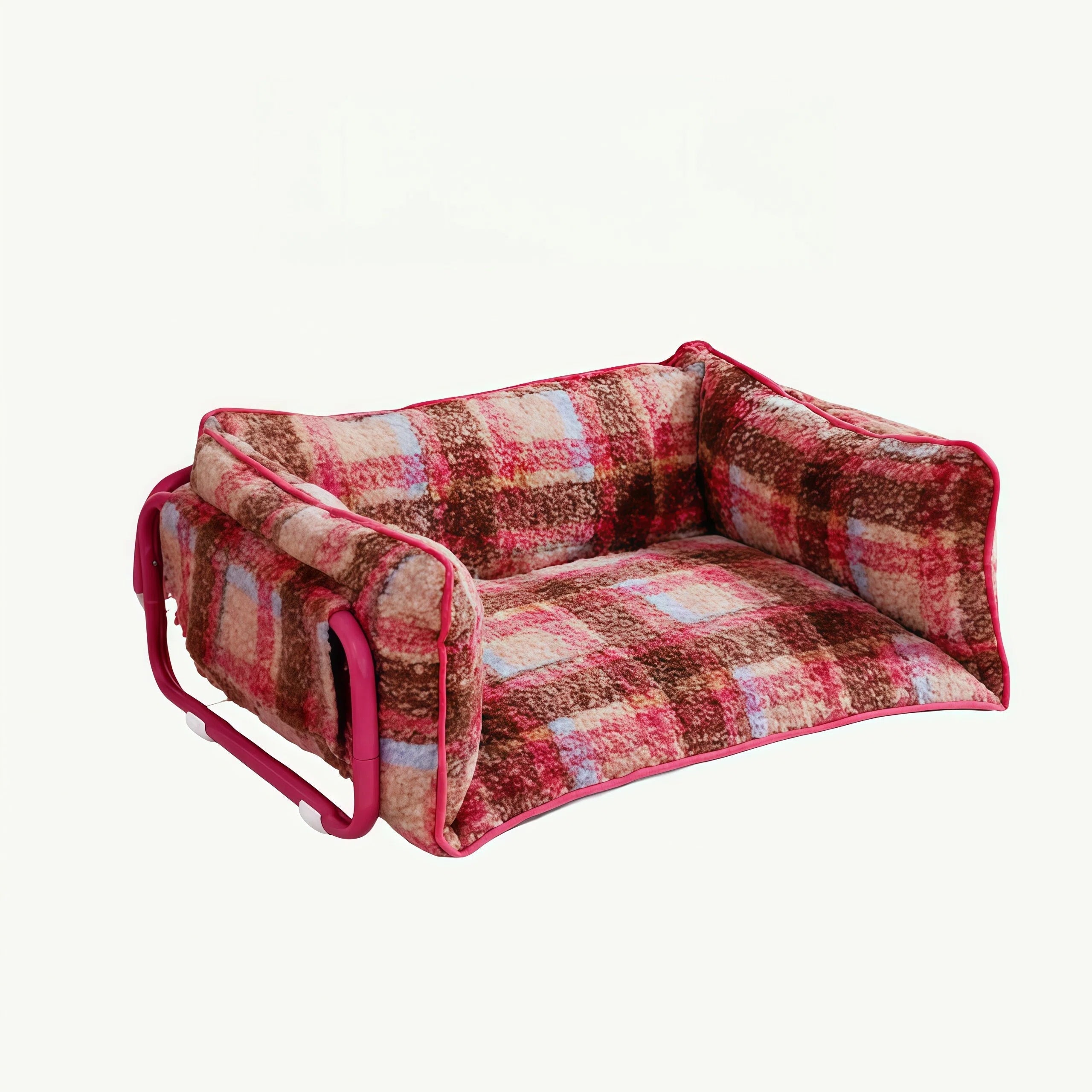 Barkmow Cuccia Sofa per Cani e Gatti Sfoderabile in Tessuto Effetto Lana – Letto per Animali Imbottito e Caldo per l’Inverno, Utilizzabile Tutto l’Anno