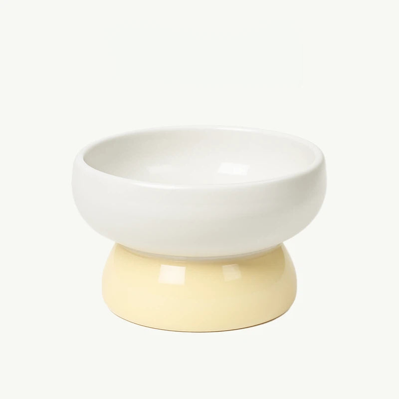 Barkmow Ciotola Rialzata in Ceramica per Cani e Gatti – Porta Cibo e Acqua con Supporto Ergonomico Antiribaltamento, Design Colorato Stile Dopamine