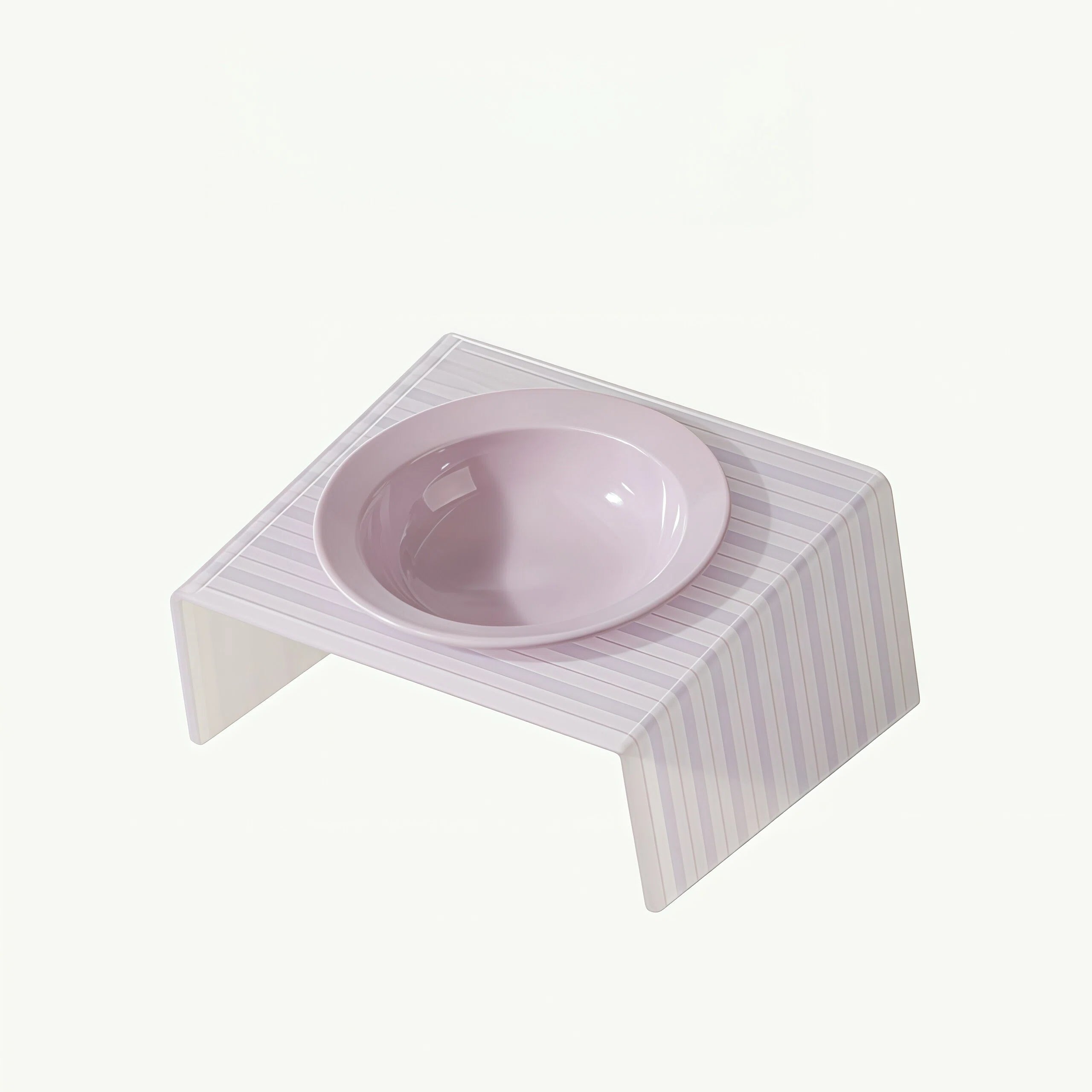 Barkmow Ciotola in Ceramica per Cani e Gatti con Supporto in Acrilico – Design a Disco Rialzato Antiribaltamento, Ideale per Cuccioli e Gatti