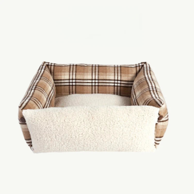 Barkmow Cuccia Sofa per Cani e Gatti con Bordi Alti in Tessuto Morbido – Letto per Animali Sfoderabile e Imbottito, Caldo per l’Inverno e Adatto a Tutte le Stagioni