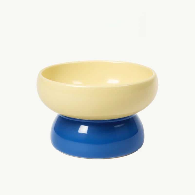Barkmow Ciotola Rialzata in Ceramica per Cani e Gatti – Porta Cibo e Acqua con Supporto Ergonomico Antiribaltamento, Design Colorato Stile Dopamine