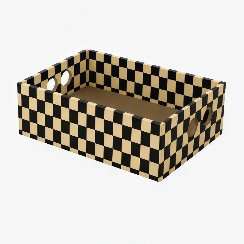 Barkmow Tiragraffi per Gatti in Cartone Ondulato con Cuccia Integrata – Tavola Resistente Antisfilacciamento, Gioco e Riposo in Formato Grande