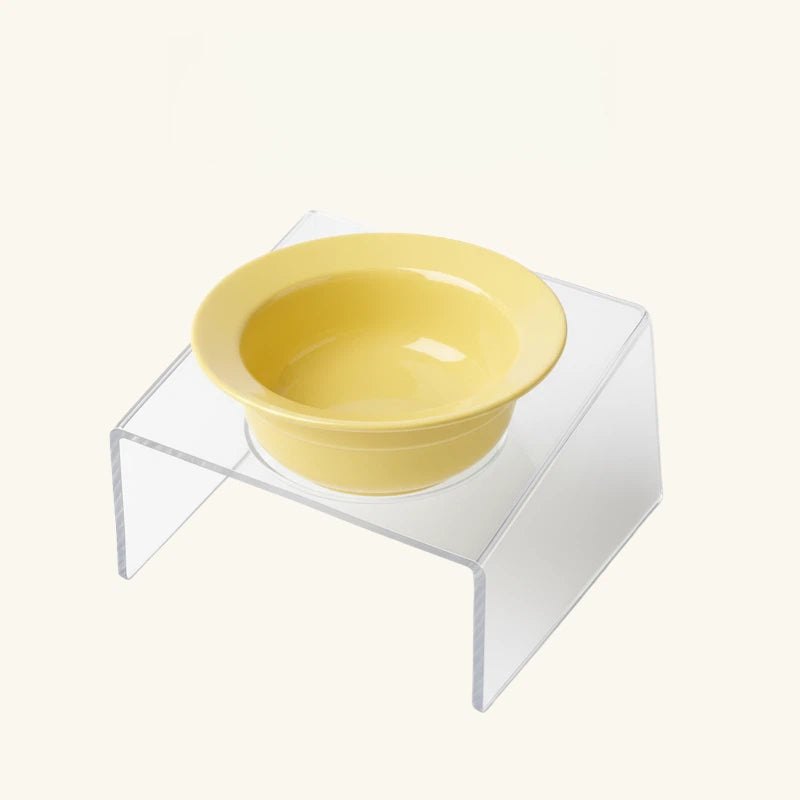 Barkmow Ciotola Rialzata in Ceramica per Cani e Gatti – Porta Cibo con Supporto Ergonomico a Forma di Cappello, Design Colorato Stile Dopamine per Animali di Piccola e Media Taglia