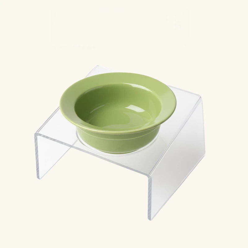 Barkmow Ciotola Rialzata in Ceramica per Cani e Gatti – Porta Cibo con Supporto Ergonomico a Forma di Cappello, Design Colorato Stile Dopamine per Animali di Piccola e Media Taglia